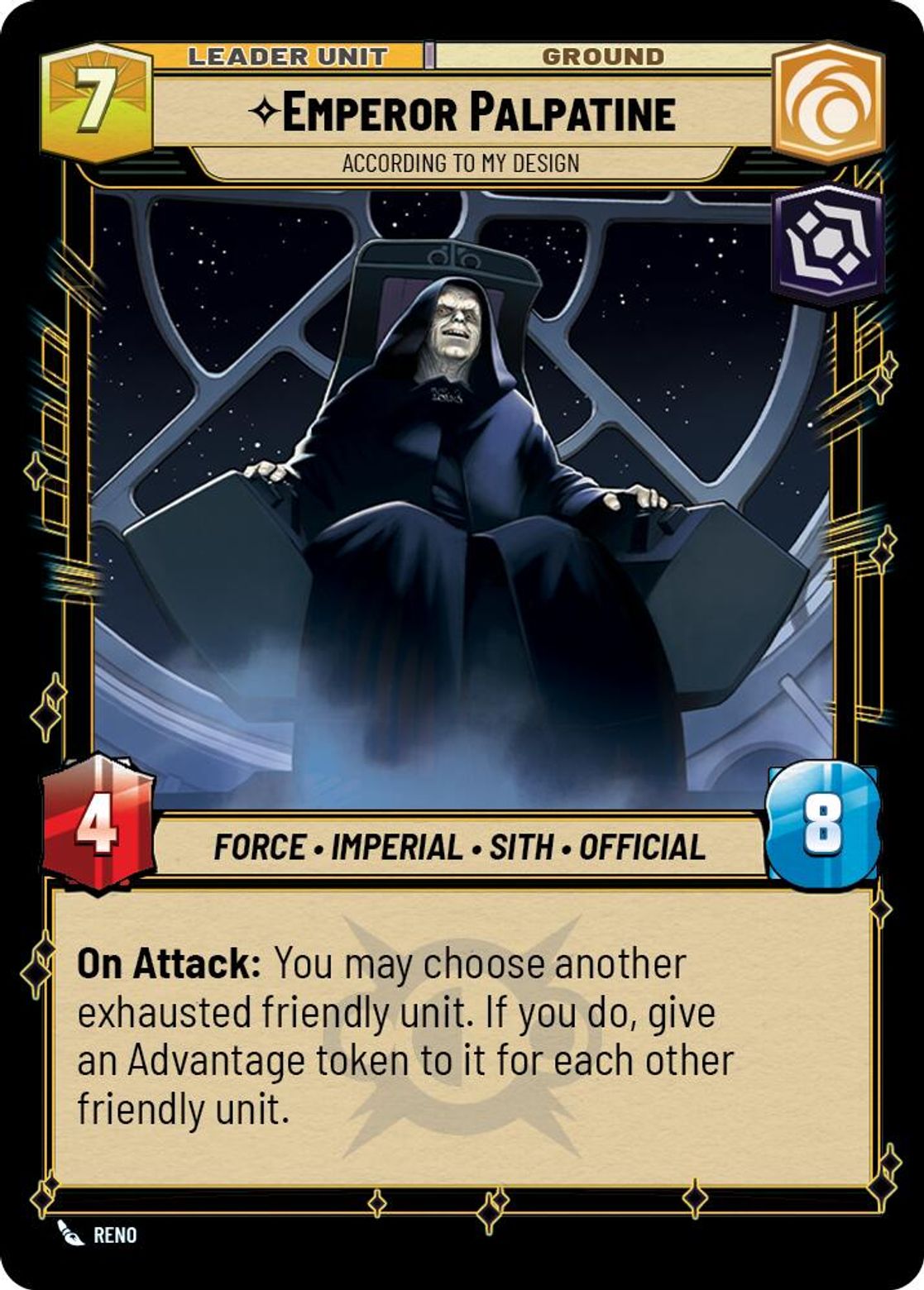 Emperor Palpatine leader card