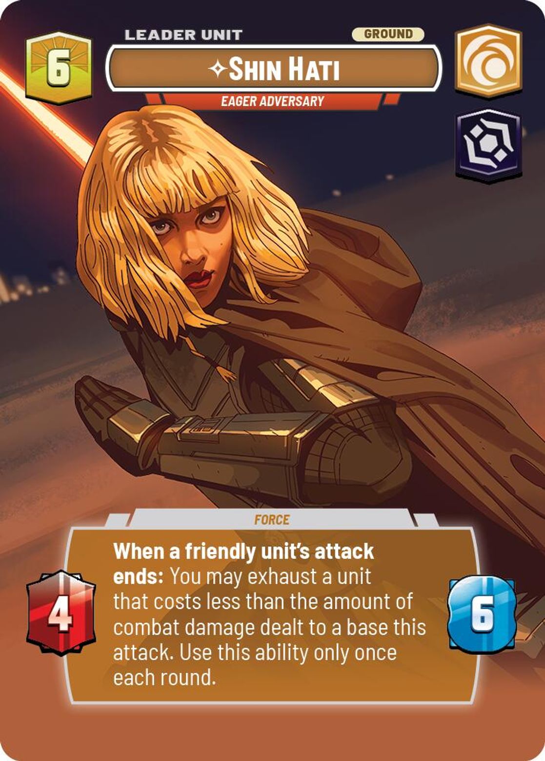 Shin Hati, Eager Adversary, deployed side