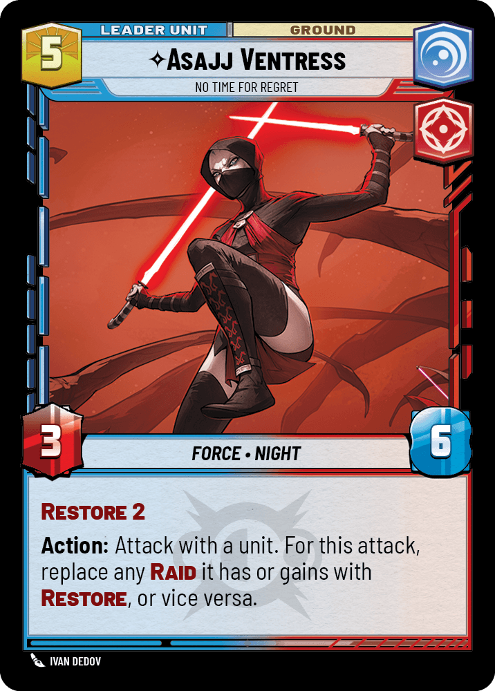 Asajj Ventress, No Time for Regret, deployed side