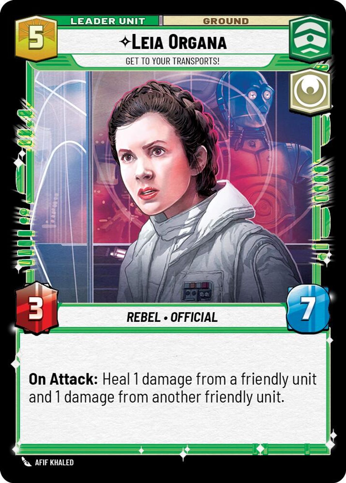 Leia Organa leader card