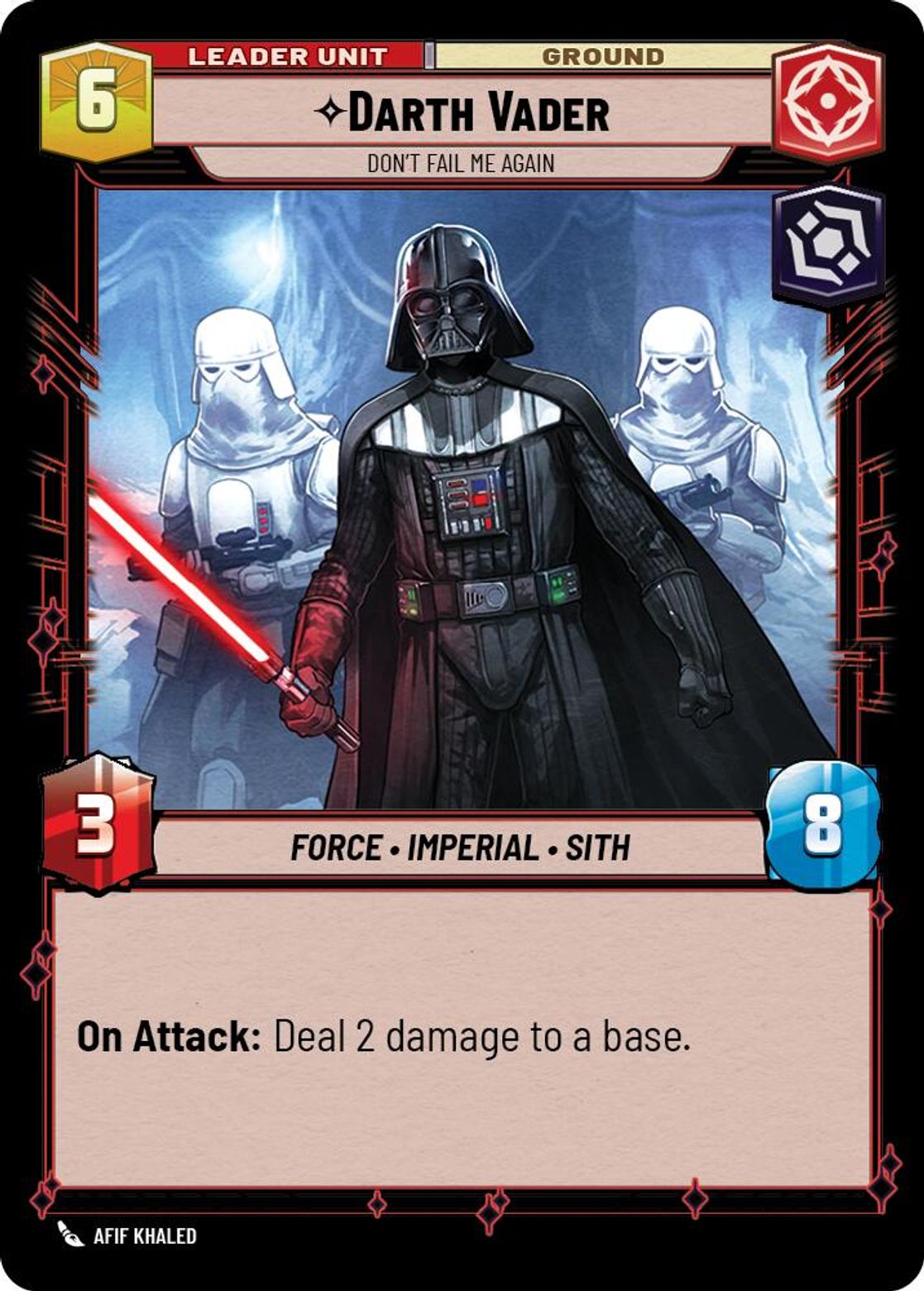 Darth Vader leader card