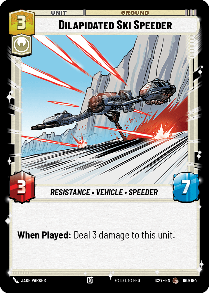 Dilapidated Ski Speeder #190/194, illustrated by Jake Parker