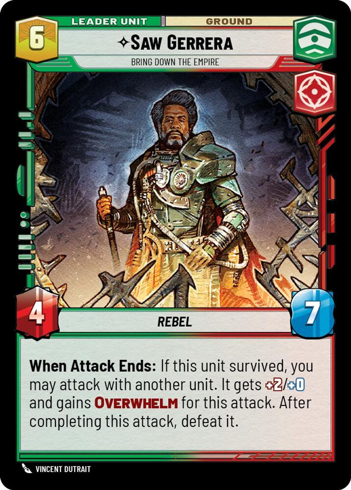 Saw Gerrera leader card