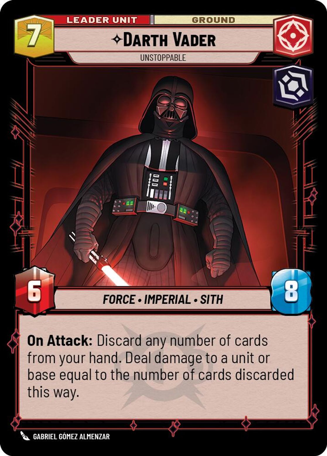 Darth Vader leader card