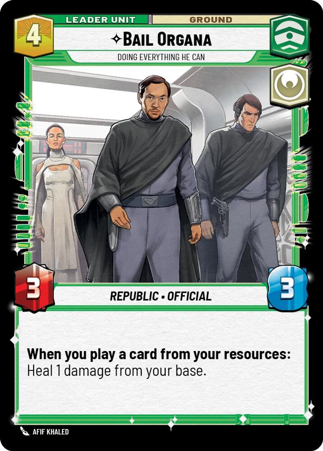 Bail Organa leader card