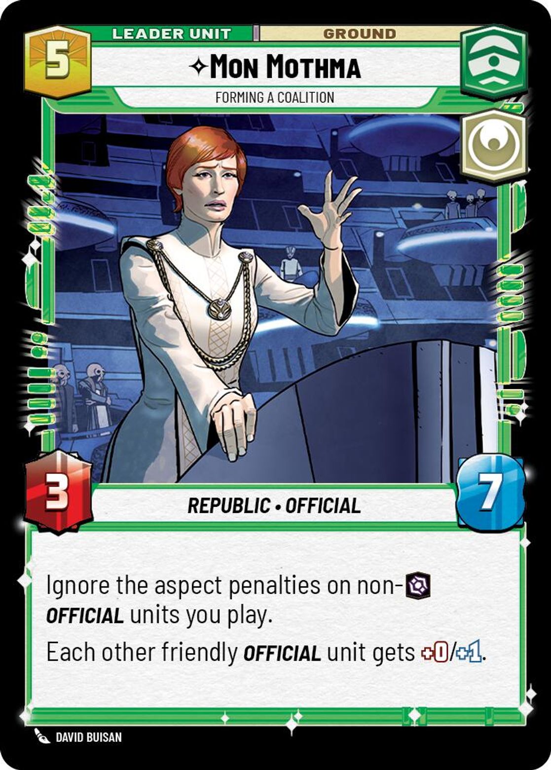 Mon Mothma leader card