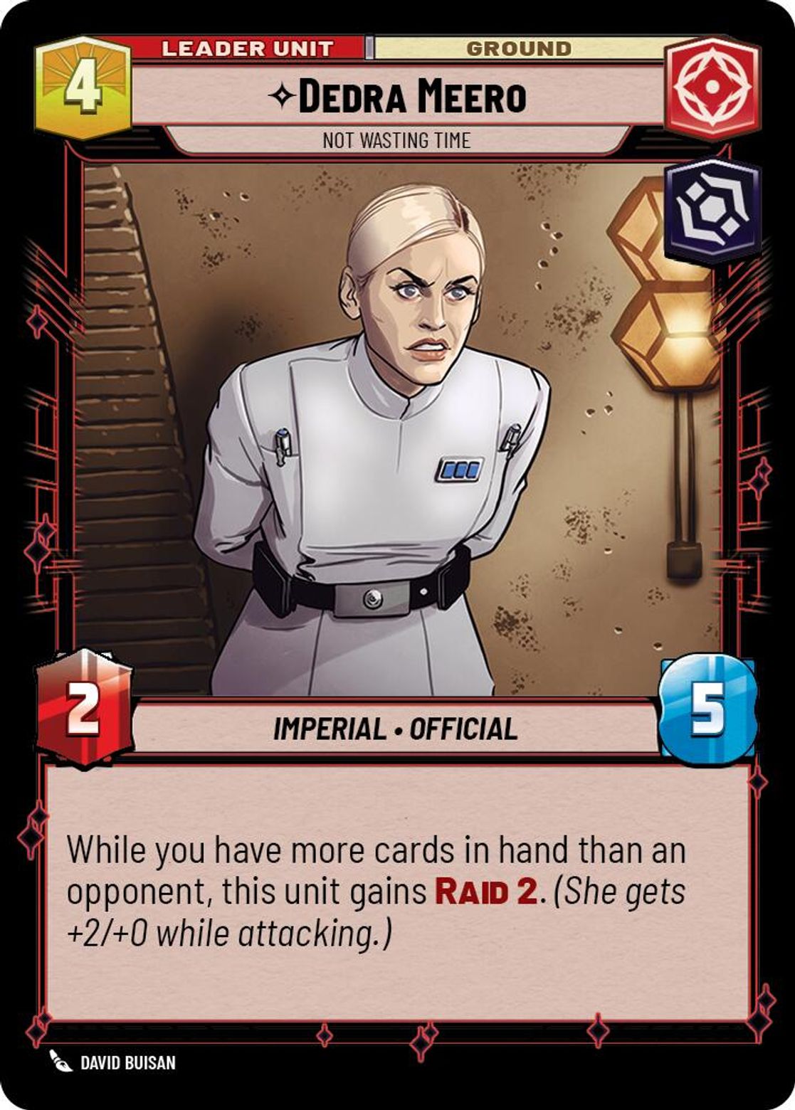 Dedra Meero leader card