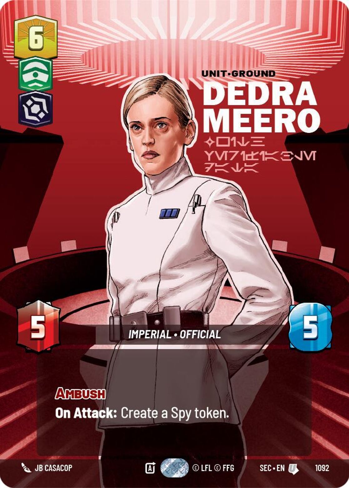Dedra Meero With Verifiable Data Star Wars Unlimited DB