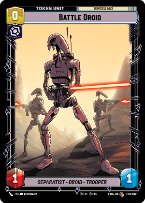 Battle Droid starwars card